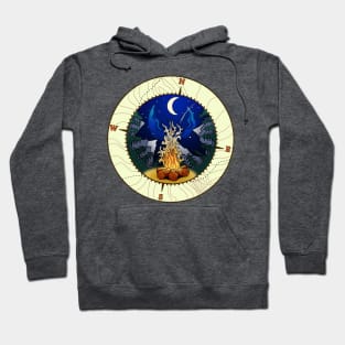 Campfire and night sky badge Hoodie